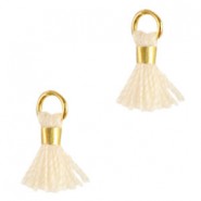 Mini Borla 0.7cm - Gold-linen white